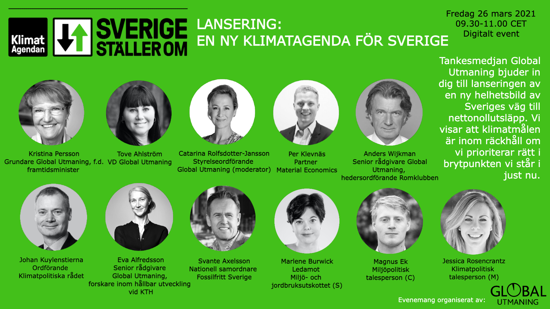 Digitalt event: En ny klimatagenda för Sverige